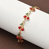 304 Stainless Steel Enamel Link Bracelets for Women BJEW-K226-16G-1