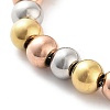 202 Stainless Steel Round Beaded Bracelets for Men Women LS-BJEW-D034-01MC-2