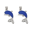 Brass Micro Pave Cubic Zirconia with Enamel Pendants KK-Z103-08P-01-1