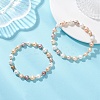 Natural Cultured Freshwater Pearl & 304 Stainless Steel Beads Stretch Bracelets for Women BJEW-JB13346-1