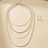 French Elegant Plastic Imitation Pearl Multilayer Necklace & Earrings Sweater Chain Set for Women EN7269-5