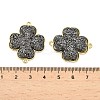 Brass with Druzy Resin Connector Charms KK-C158-05B-G-3