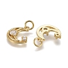Brass Micro Pave Clear Cubic Zirconia Charms KK-F821-38G-3