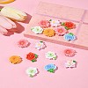 24Pcs 6 Styles Opaque Resin Flowers Cabochons RESI-FS0002-16-9