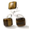 Natural Tiger Eye Adjustable Rings RJEW-H240-01S-21-1