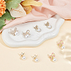 4 Pairs 4 Styles Alloy Enamel Bowknot & Plastic Pearl Dangle Stud Earrings with Sterling Silver Pins EJEW-AN0004-93-7
