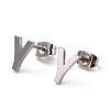 Tarnish Resistant 304 Stainless Steel Greek Alphabet Stud Earrings STAS-D007-07P-20-1