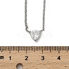 304 Stainless Steel Crystal Cubic Zirconia Triangle Pendant Necklaces for Women NJEW-Z064-02P-5