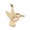 Brass Micro Pave Clear Cubic Zirconia Pendants ZIRC-Z018-09G-E-2