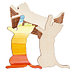 Cat Shape Unfinished Wood Cutouts DIY-WH0671-029A-1
