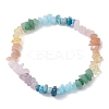 Chakra Natural Rose Quartz & Green Aventurine & Sunstone & Lavender Amethyst & Citrine & Apatite & White Jade Chip Beads Stretch Bracelets for Women BJEW-JB13113-2