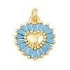 Brass Pave Sky Blue Cubic Zirconia Pendants CU-CBA4A93-02D-G-1