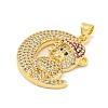 Rack Plating Brass Micro Pave Cubic Zirconia Pendants KK-K341-70G-2