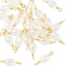 Faceted Clear Glass Oval Connector Charms KK-C097-02G-1