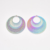 Ion Plating(IP) 304 Stainless Steel Filigree Pendants STAS-S108-42-2