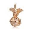 Golden Plated Brass Hollow Round Cage Pendants KK-J252-08G-1