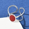 Oval 304 Stainless Steel Enamel Cuff Rings for Women RJEW-G355-03P-02-1