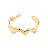 PVD Vacuum Plating 304 Stainless Steel Wave Open Cuff Ring for Women RJEW-C040-02G-2