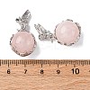 Natural Rose Quartz Round Pendants G-G207-01P-06-3