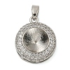 Brass Micro Pave Clear Cubic Zirconia Pendants KK-N254-118P-01-1