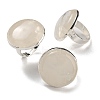 Natural Quartz Crystal Round Adjustable Rings RJEW-K371-09S-29-1