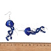 Dyed Natural Malaysia Jade Jellyfish Dangle Earrings for Women EJEW-JE07484-02-5