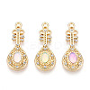 Alloy Rhinestone and Glass Pendants PALLOY-T093-02M-G-1
