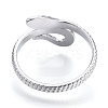 Non-Tarnish 304 Stainless Steel Snake Open Cuff Ring LS-RJEW-N040-21-3
