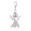 Angel Glass & Glass Pearl Pendant Decorations HJEW-JM01939-4