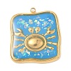 304 Stainless Steel Epoxy Resin with Natural Shell and Sequins Inside Pendants STAS-L026-17G-C03-1