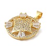 Brass Cubic Zirconia Pendants KK-K275-20G-2