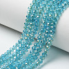 Electroplate Transparent Glass Beads Strands EGLA-A034-T4mm-H14-1