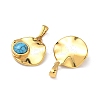 304 Stainless Steel with Synthetic Turquoise Pendants STAS-L309-21C-G-2