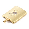 Rack Plating Brass Micro Pave Cubic Zirconia & Glass Pendants KK-Z071-87G-01-2