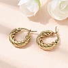 304 Stainless Steel Twist Ring Hoop Earrings EJEW-Z146-01G-01-4