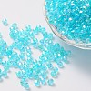 Bicone AB Color Plated Eco-Friendly Transparent Acrylic Beads X-TACR-A003-4mm-25-1
