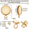 50Pcs Flat Round 304 Stainless Steel Stud Earrings Findings STAS-BBC0005-85D-2