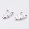 Brass Micro Pave Cubic Zirconia Hoop Earring Findings with Latch Back Closure ZIRC-K075-30P-2