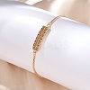 Rectangle Brass Micro Pave Cubic Zirconia Link Slider Bracelets KK-R217-52G-2
