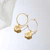 304 Stainless Steel Star Dangle Hoop Earrings for Women CD0332-1-1