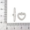 Heart Brass Micro Pave Clear Cubic Zirconia Toggle Clasps KK-G548-37P-4