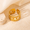 201 Stainless Steel Rhombus Cuff Rings FS-WG16057-13-1
