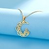304 Stainless Steel Viking Triskele Crescent Moon Pendant Cable Chain Necklaces PW-WGB557A-02-1