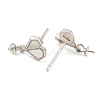 Rhodium Plated 925 Sterling Silver Stud Earrings Finding STER-B005-03P-2