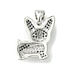 Brass Micro Pave Cubic Zirconia Pendants ZIRC-F138-04P-2