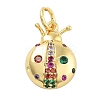 Rack Plating Brass Micro Pave Cubic Zirconia Pendants KK-Z071-84G-1