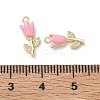 Brass Micro Pave Clear Cubic Zirconia and Enamel Charms KK-A300-22G-04-3