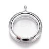 Flat Round Alloy Rhinestone Magnetic Locket Pendants PALLOY-WH0069-01-P-2