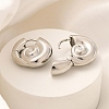 Rack Plating Spiral Shell Brass Hoop Earrings EJEW-H143-22P-2