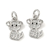 Brass Micro Pave Clear Cubic Zirconia Pendants KK-H076-20P-1